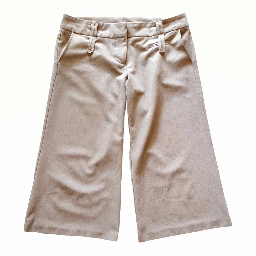 WINDSOR Camel Tan Walking Pants Size 9 Jorts Career Wide Leg Academia Low Rise